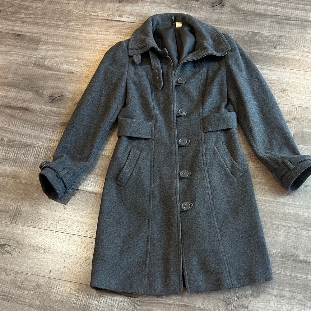 H&M Womens Stylish Gray Wool Coat